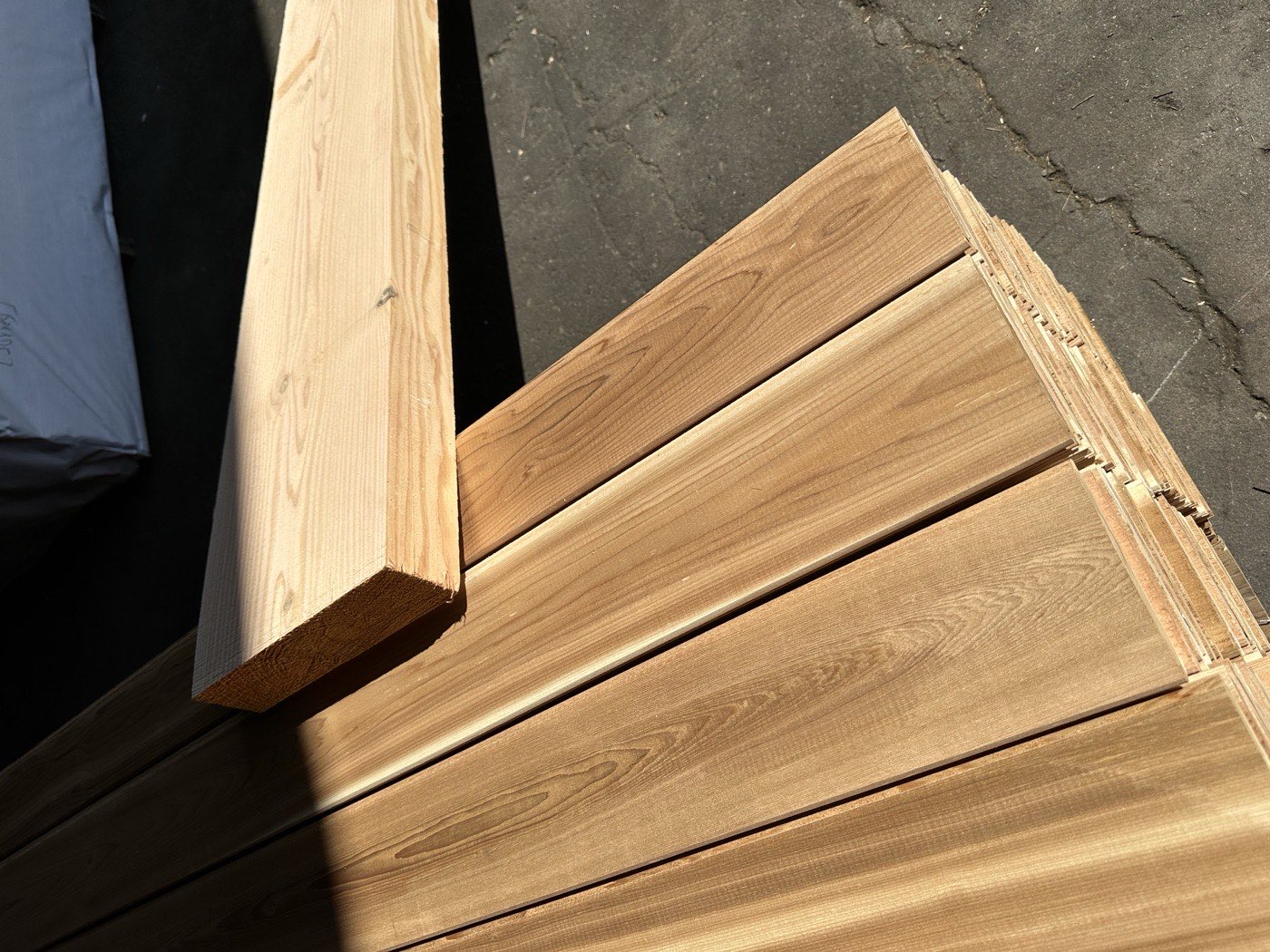 Clear Western Red Cedar decking boards
