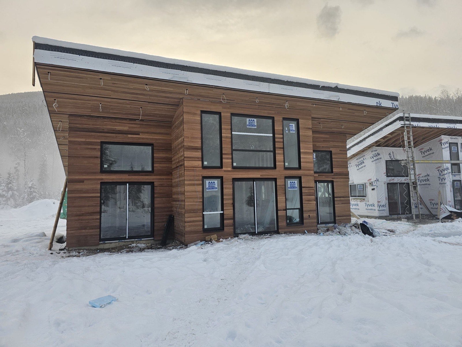 Finished two-storey cabin from a second angle