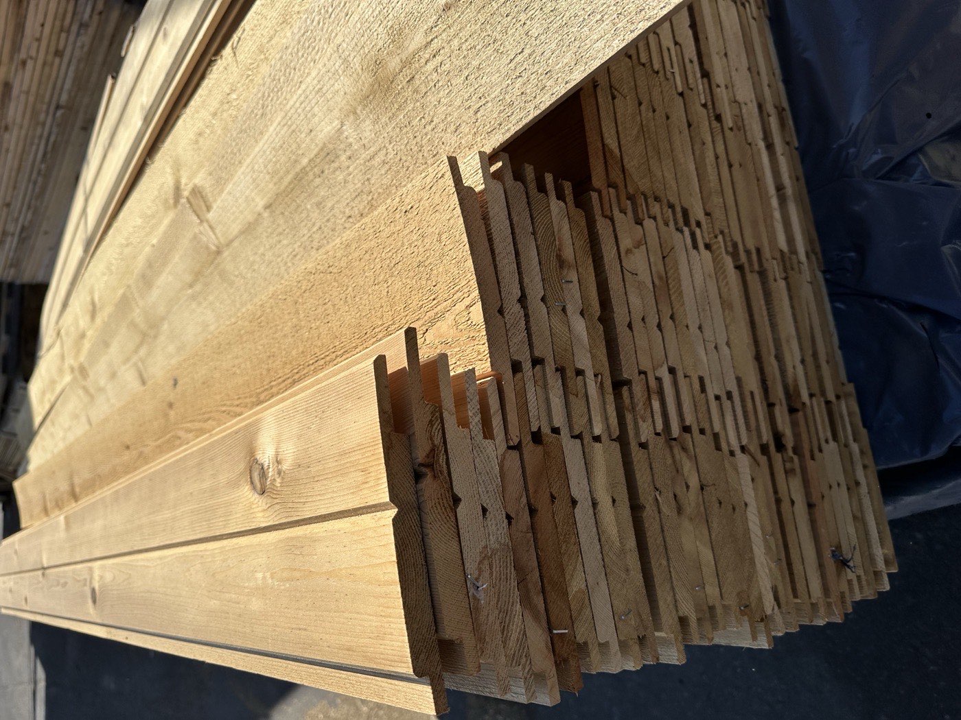 Stack of Western Red Cedar siding